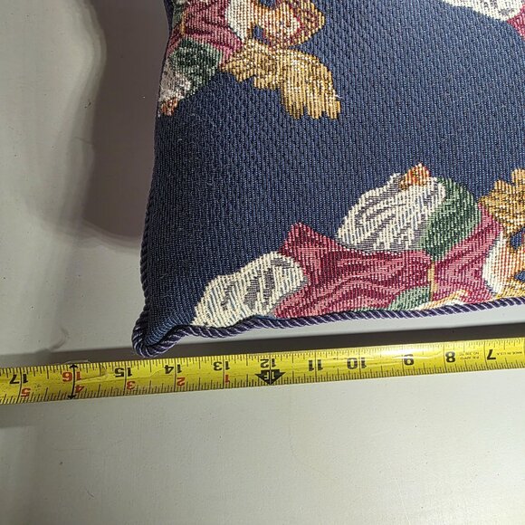 Angel Tapestry Decorative Throw Pillow With Navy Backing holiday christmas - Picture 3 of 4